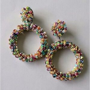 Stella & Dot Oh Ya Sequin Hoops, Limited Edition!